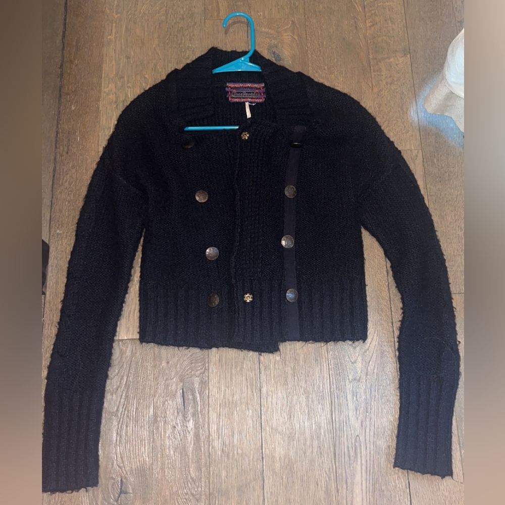 Vintage Free People Black Fitted Sweater